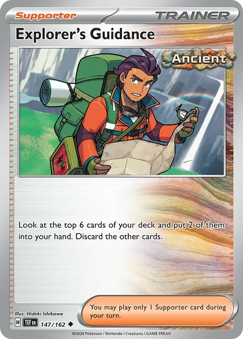 Explorer's Guidance 147 Pokemon card from Temporal Forces set