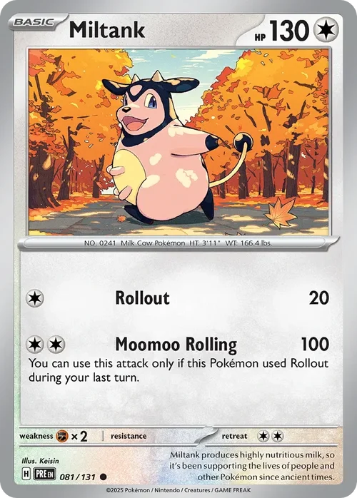 Miltank 81 Pokemon card from Prismatic Evolutions set