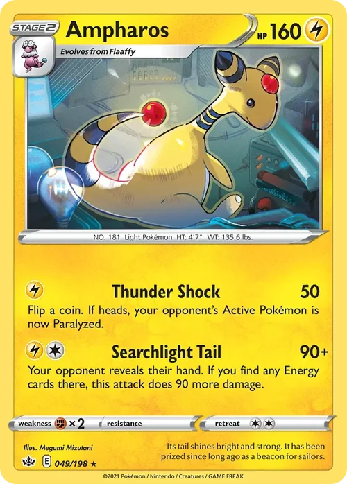 Ampharos 49 Pokemon card from Chilling Reign set
