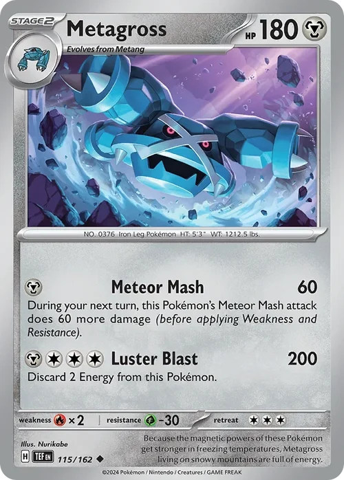Metagross 115 Pokemon card from Temporal Forces set