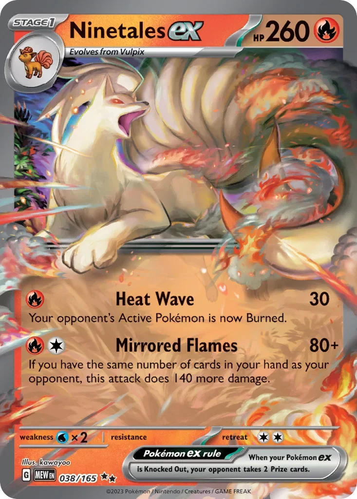Ninetales ex 038 Pokémon card