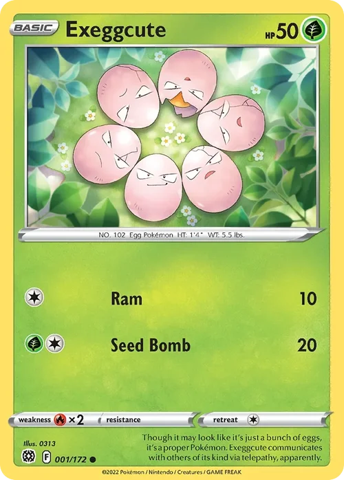 Exeggcute 001 Pokemon card from Brilliant Stars set