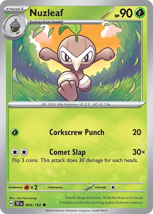 Nuzleaf 4 Pokemon card from Temporal Forces set