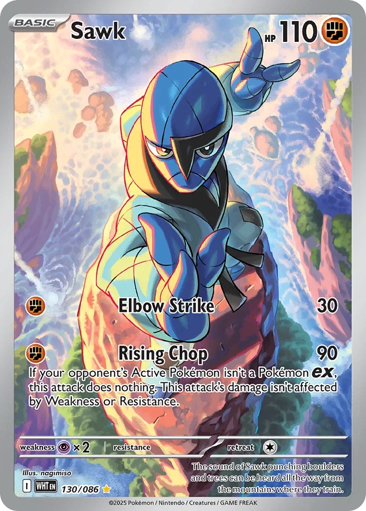 Sawk 130 Pokemon card from White Flare set