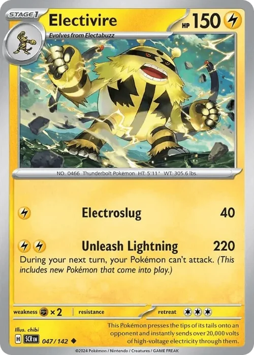 Electivire 47 Pokemon card from Stellar Crown set