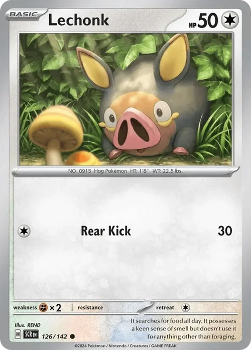 Lechonk 126 Pokemon card from Stellar Crown set