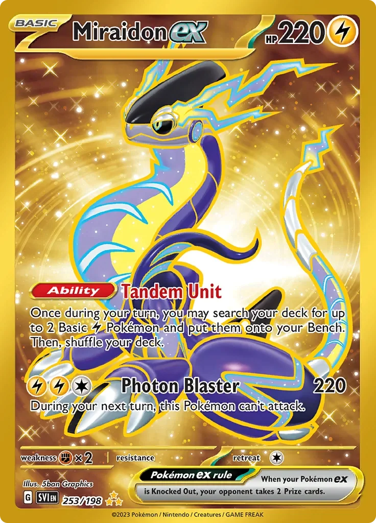 Miraidon ex 253 Pokemon card from Scarlet & Violet set