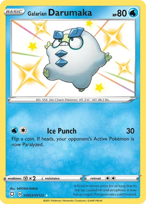 Galarian Darumaka SV023 Pokemon card from Shining Fates set
