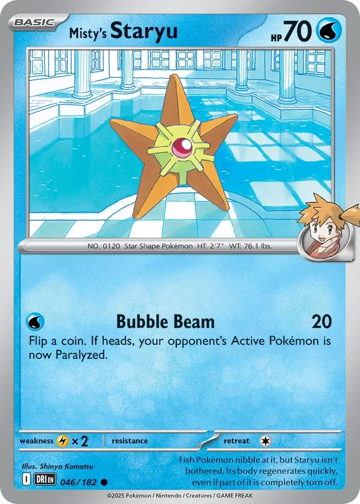 Misty's Staryu 46 Pokemon card from Destined Rivals set