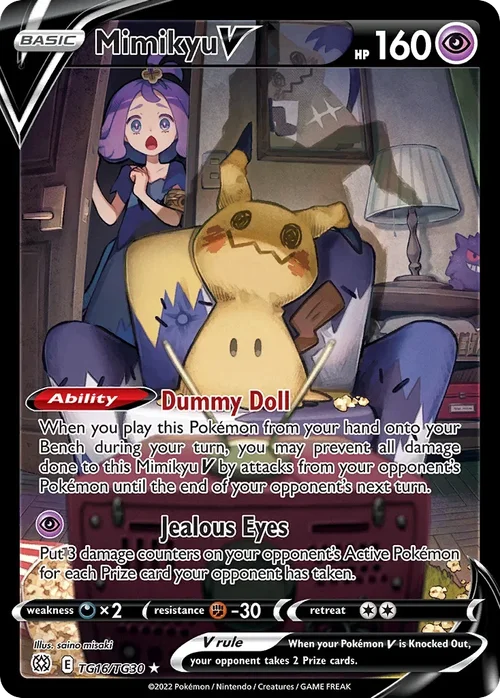 Mimikyu V 016 Pokemon card from Brilliant Stars set