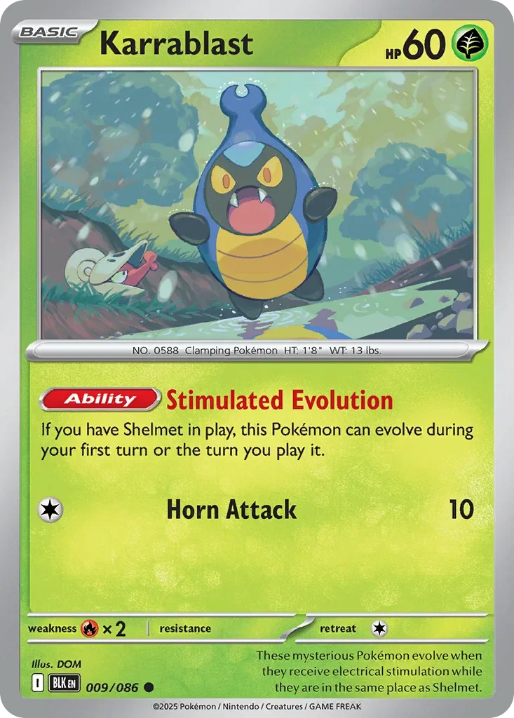 Karrablast 9 Pokémon card - Common