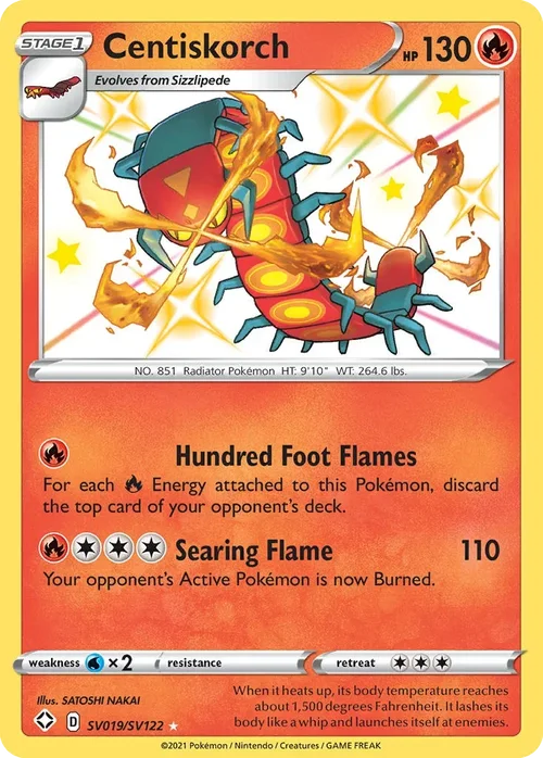 Centiskorch SV019 Pokemon card from Shining Fates set