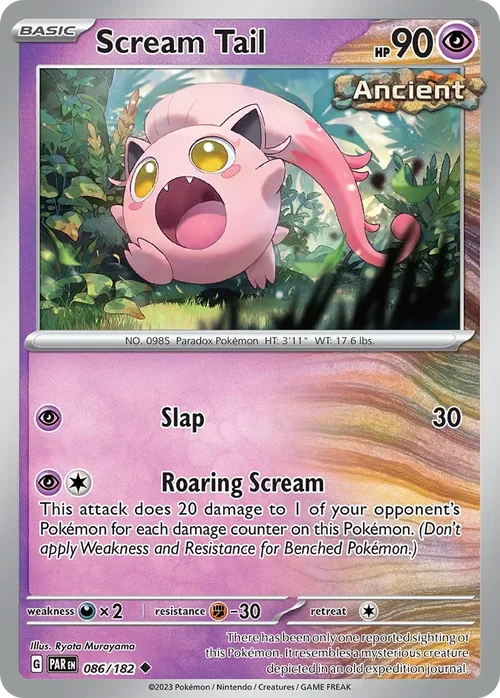 Scream Tail 86 Pokemon card from Paradox Rift set