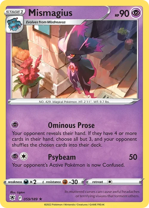 Mismagius 059 Pokémon card from Astral Radiance set
