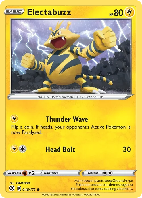 Electabuzz 046 Pokemon card from Brilliant Stars set