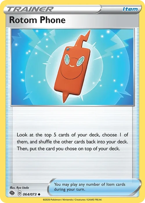 Rotom Phone 64 Pokemon card from Champion's Path set