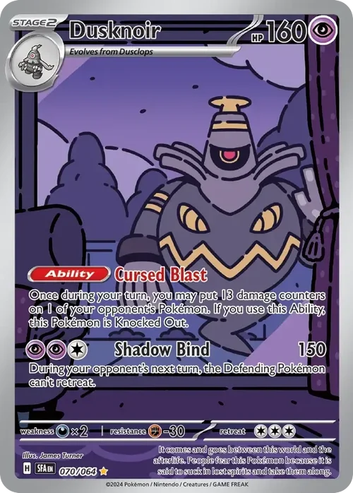 Dusknoir 70 Pokemon card from Shrouded Fable set