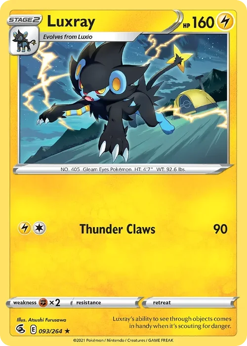 Luxray 93 Pokemon card from Fusion Strike set