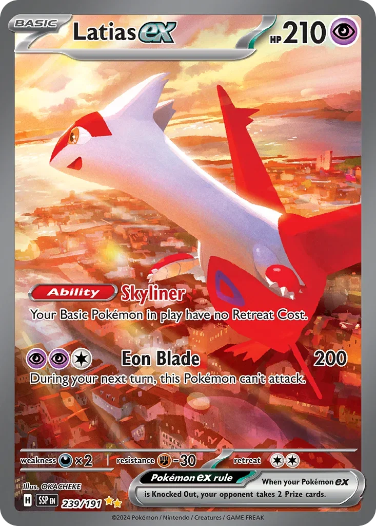 Latias ex 239/167 Pokemon card from Surging Sparks set