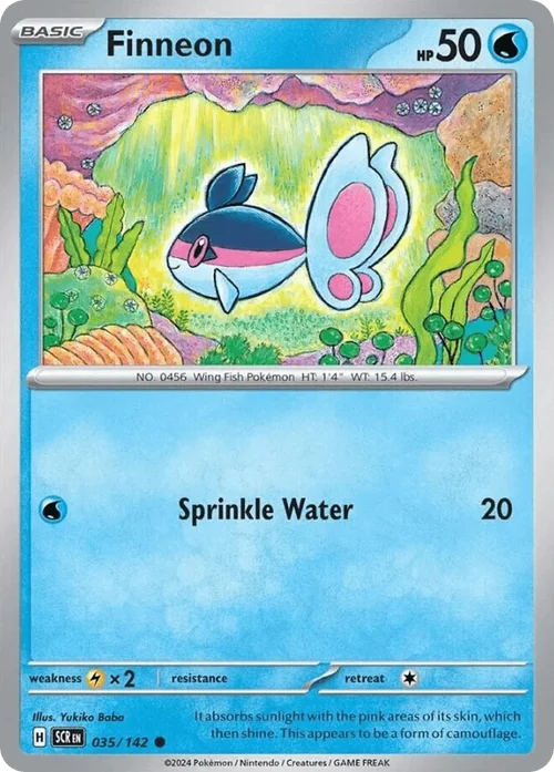 Finneon 35 Pokemon card from Stellar Crown set