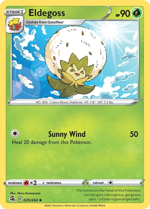 Eldegoss 25 Pokemon card from Fusion Strike set