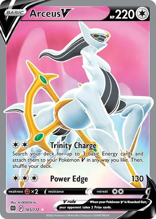 Arceus V 165 Pokemon card from Brilliant Stars set