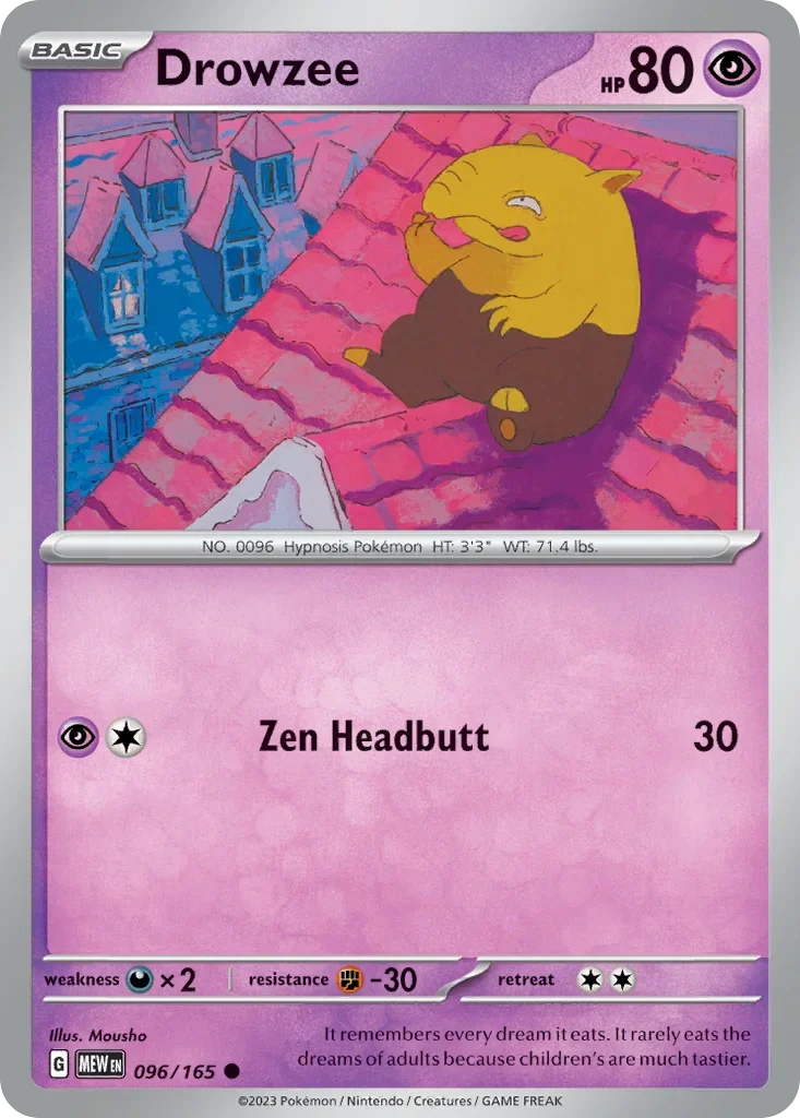 Drowzee 096 Pokémon card