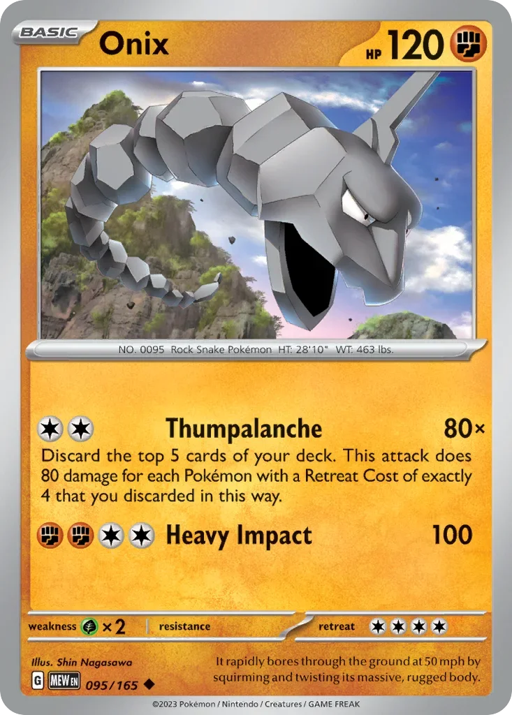 Onix 095 Pokémon card