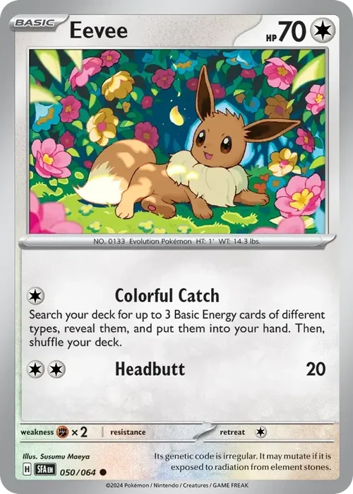 Eevee 50 Pokemon card from Shrouded Fable set