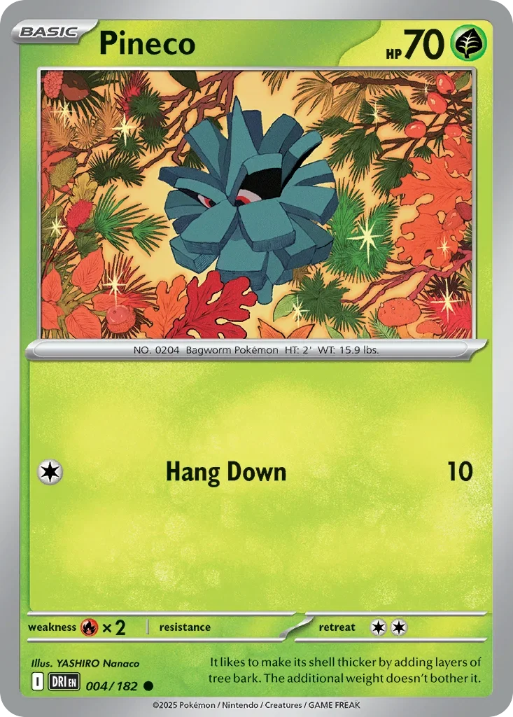 Pineco 4 Pokemon card from Destined Rivals set