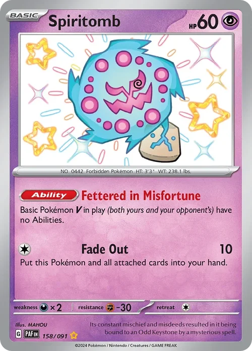 Spiritomb 158 Pokemon card from Paldean Fates set