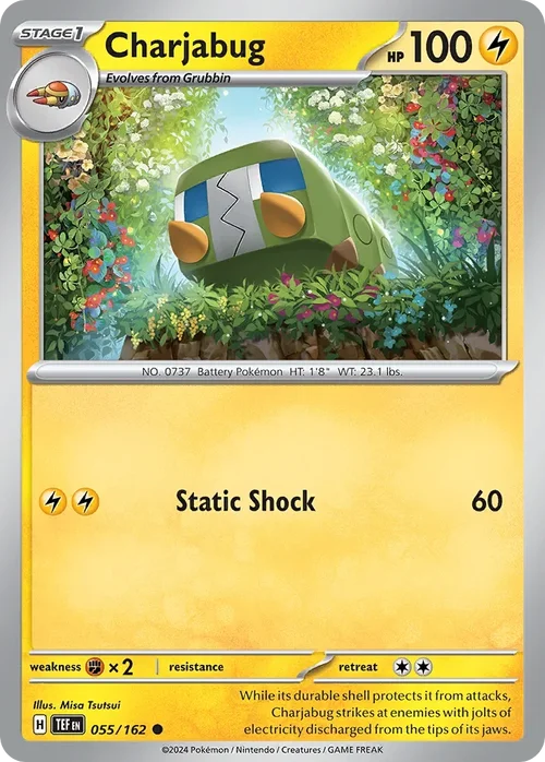 Charjabug 55 Pokemon card from Temporal Forces set