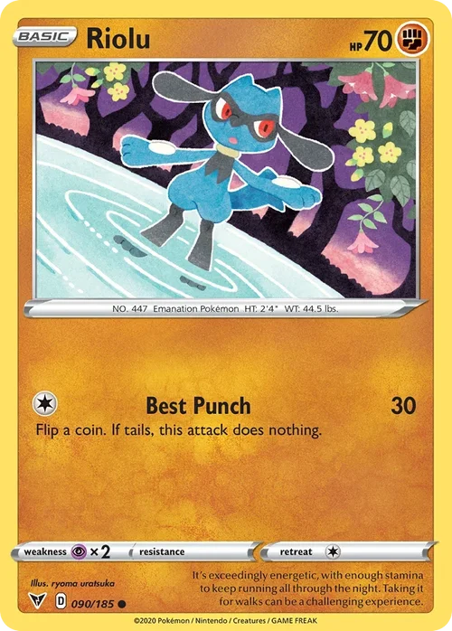 Riolu 90 Pokemon card from Vivid Voltage set