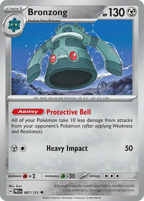 Bronzong 67 Pokemon card from Prismatic Evolutions set