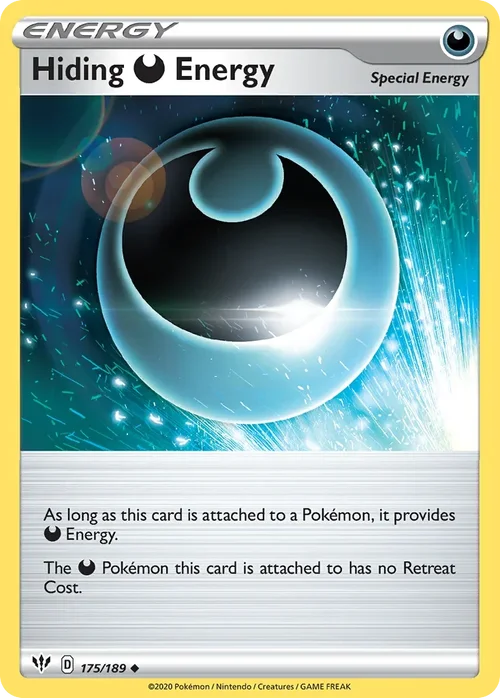 Hiding Darkness Energy 175 Pokemon card from Darkness Ablaze set