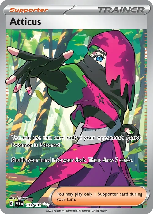 Atticus 133 Pokemon card from Prismatic Evolutions set