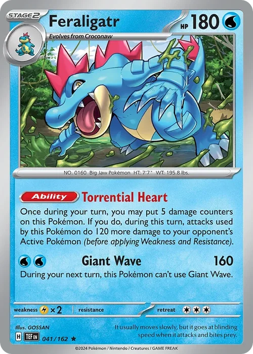 Feraligatr 41 Pokemon card from Temporal Forces set