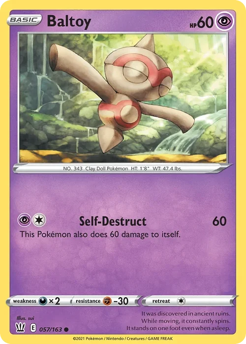 Baltoy 57 Pokemon card from Battle Styles set