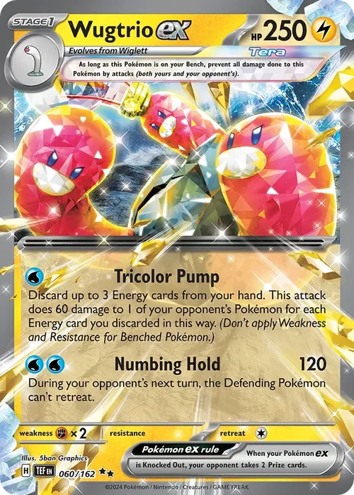 Wugtrio ex 60 Pokemon card from Temporal Forces set