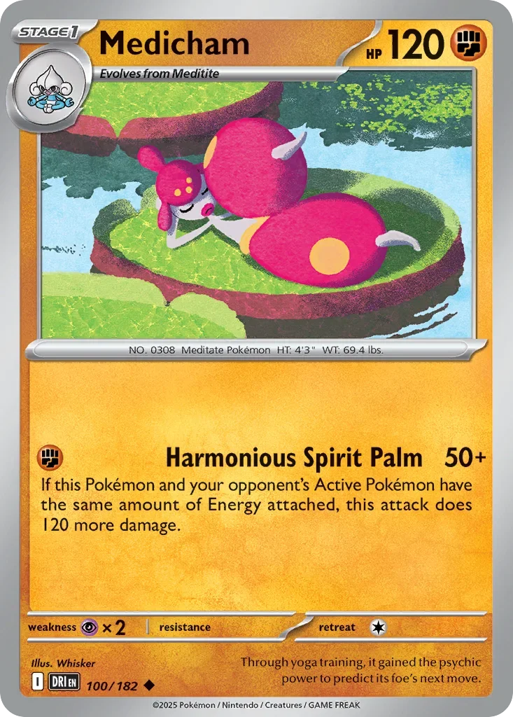 Medicham 100 Pokemon card from Destined Rivals set