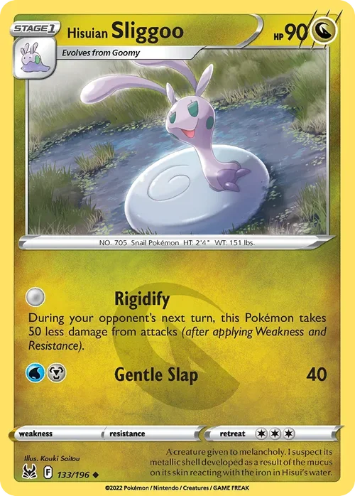 Hisuian Sliggoo 133 Pokemon card from Lost Origin set