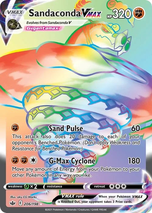 Sandaconda VMAX 206 Pokemon card from Chilling Reign set
