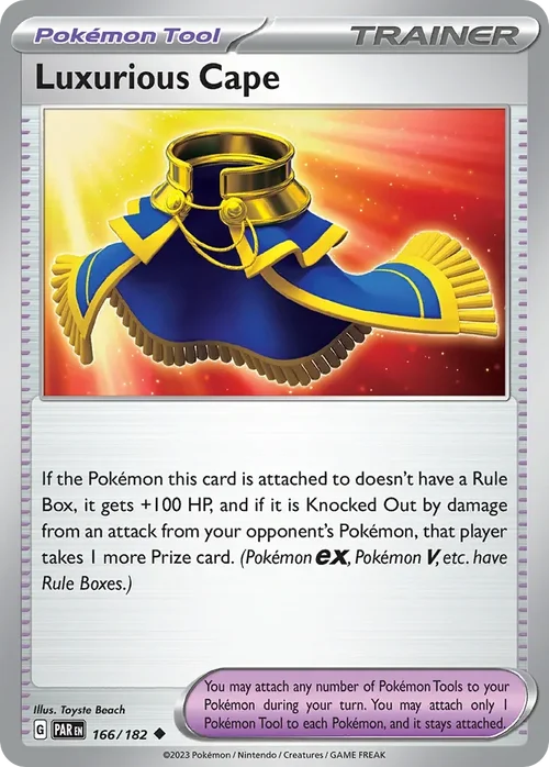 Luxurious Cape 166 Pokemon card from Paradox Rift set