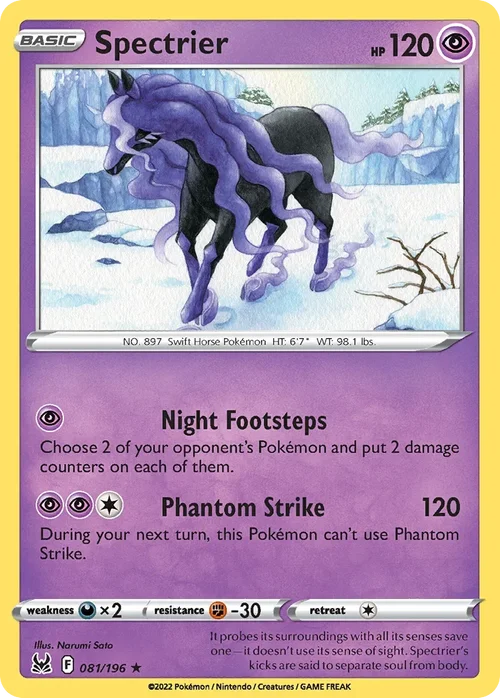 Spectrier 81 Pokemon card from Lost Origin set