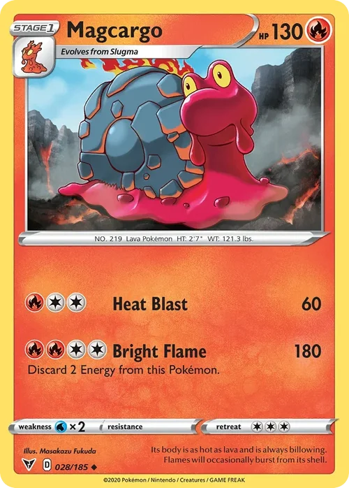 Magcargo 28 Pokemon card from Vivid Voltage set
