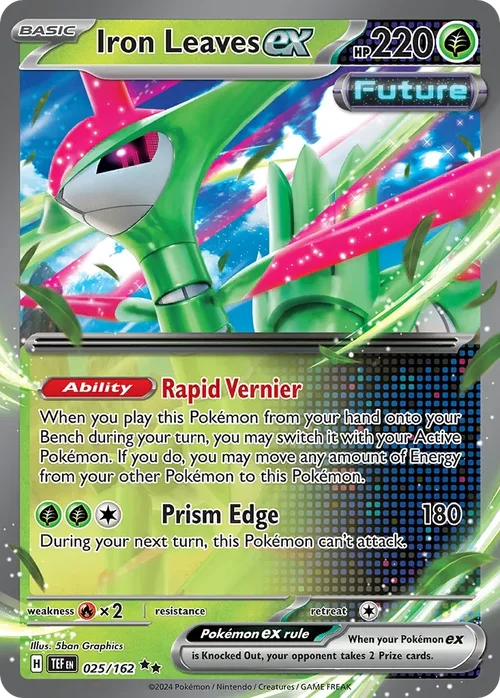 Iron Leaves ex 25 Pokemon card from Temporal Forces set