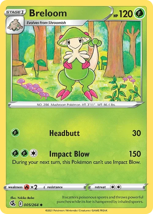 Breloom 5 Pokemon card from Fusion Strike set