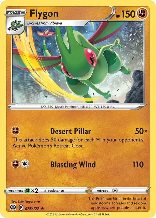Flygon 076 Pokemon card from Brilliant Stars set