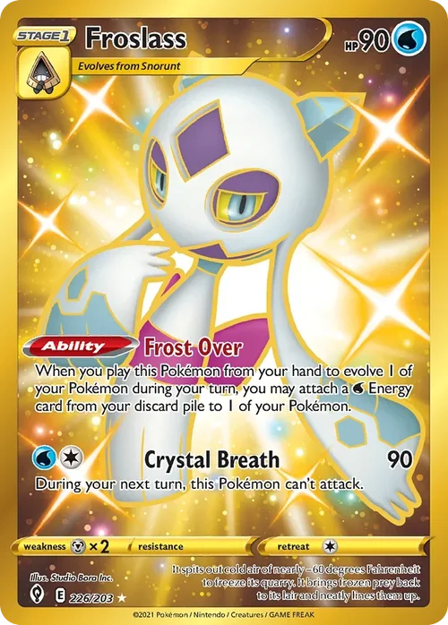 Froslass 226 Pokemon card from Evolving Skies set