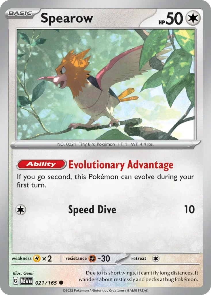 Spearow 021 Pokémon card